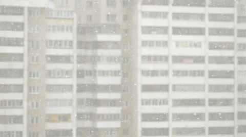 Swirling flakes of snow on blurred background Video stock 47852333
