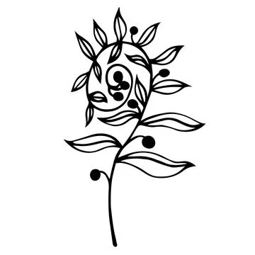 Swirling flower vector icon. Hand-drawn illustration isolated on white Stock Illustration