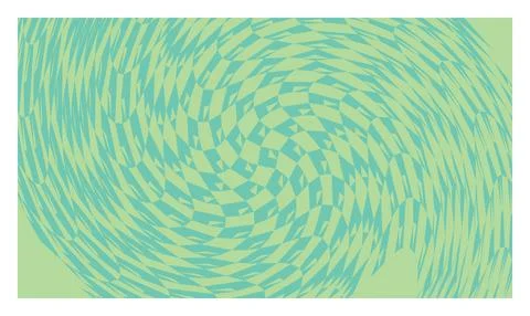 Swirling geometric pattern in teal and green creating a dynamic optical ill.. Stockillustratie