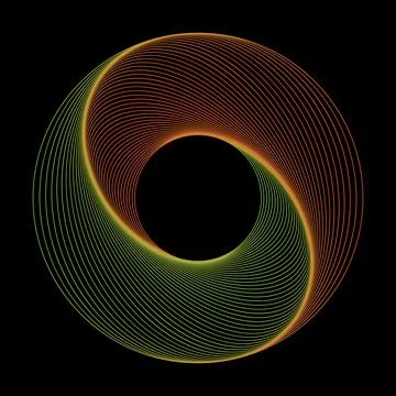Swirling gradient lines wireframe circle vector illustration Stockillustratie