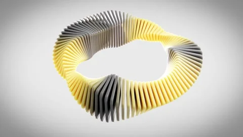 Swirling gradient of rectangular shapes creating an abstract circular structure. Stock Footage 310091885