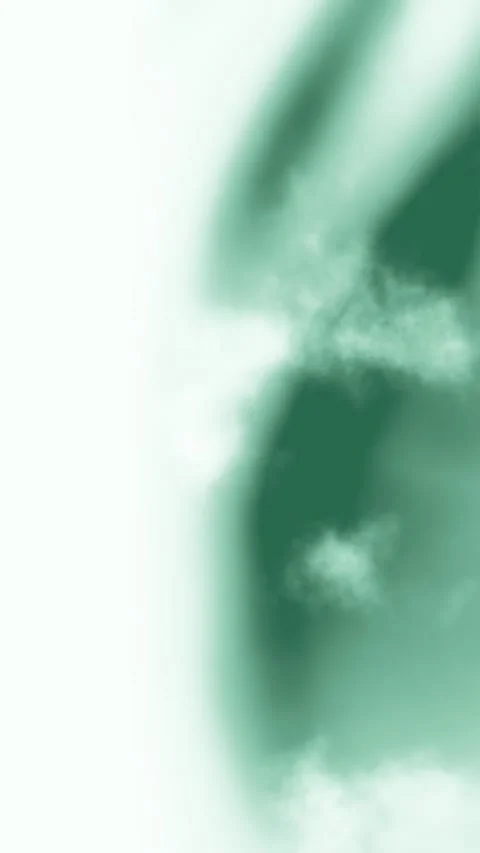 Swirling green and white forms, crescent and cloud, emerge 動画素材 331348686