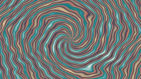 Swirling hypnotic spiral pattern in vibrant colors on transparent background イラスト素材