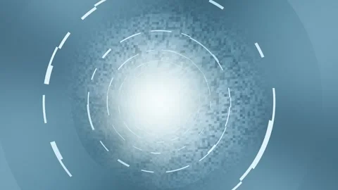 Swirling light patterns in digital space with a blue background Stock Footage 337411221