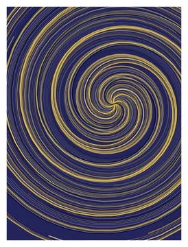 Swirling lines abstract vortex motion background yellow blue. Stock Illustration