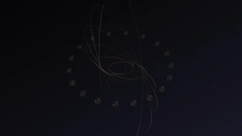 Swirling lines and circles create abstract patterns in dark background Stock Footage 337071161