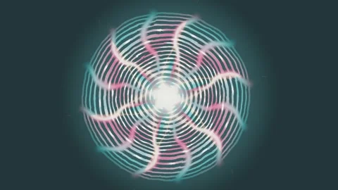 Swirling lines create a circular pattern with light at the center Stock Footage 337375021