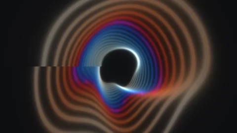 Swirling lines create dynamic patterns in dark background Stock Footage 339340506
