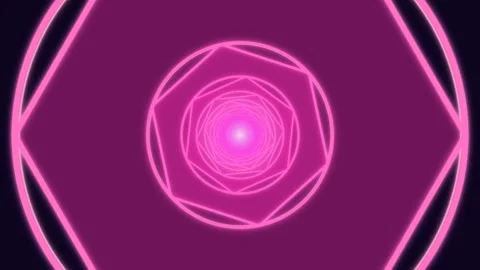 Swirling lines create a pink geometry in a dark setting Stock Footage 337301625