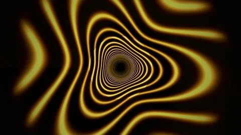 Swirling lines create a tunnel effect in shades of yellow and black Illustrazione stock