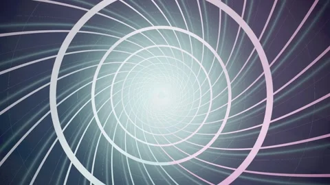 Swirling lines create a tunnel that leads to a bright center Stock Footage 337386448