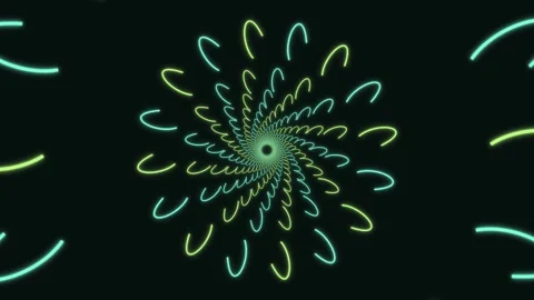 Swirling lines create a vibrant spiral pattern in motion Stock Footage 336994340