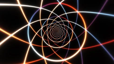Swirling lines create a vibrant visual effect in dark space Stock Footage 339325059