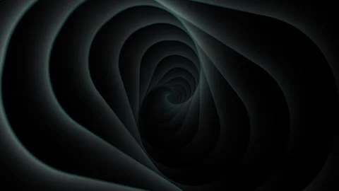 Swirling lines creating tunnel effect, suggesting depth and movement on black Stock Footage 315005671