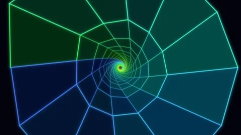 Swirling lines form a spiral pattern with green and blue hues Stock Footage 336995188