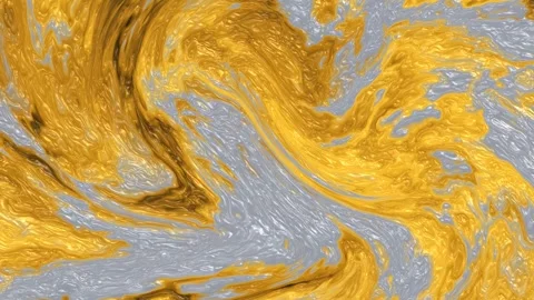 Swirling liquid gold and silver abstract texture movement. 4K Stock-Footage 344577613