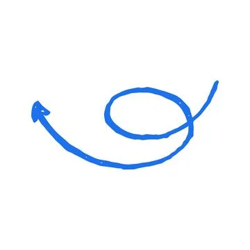 Swirling Loop Arrow Symbol Hand Drawn Doodle Vector Illustration For Undo A.. Stockillustratie