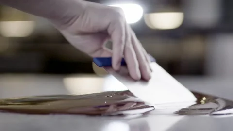 Swirling Melted Chocolate on Counter Stock Footage 152470112