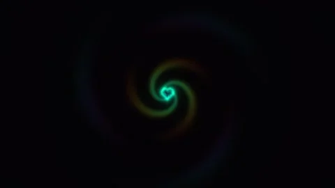 Swirling neon colors create an abstract animation in dark Stock Footage 338289063