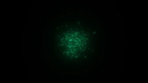 Swirling Particle Loop Animation. Magical Green Particles . Abstract Particle Stock Footage 297347525