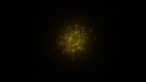 Swirling Particle Loop Animation. Magical Yellow Particles . Abstract Particle Video stock 297347535