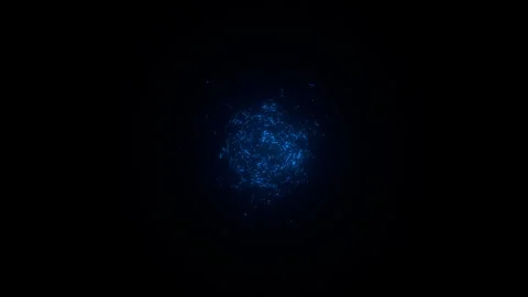 Swirling Particle Loop Animation. Magical Blue Particles . Abstract Particle Stock Footage 297347569