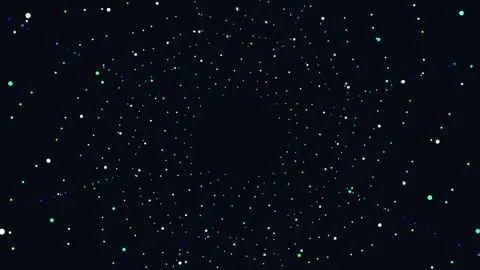 Swirling particles in tunnel effect, digital space background Stock Footage 340141133