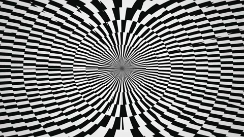 Swirling pattern with black and white stripes creating a Stock Footage 339490015