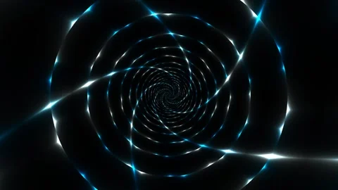 Swirling pattern of blue lights in a dark background Stock Footage 339326655