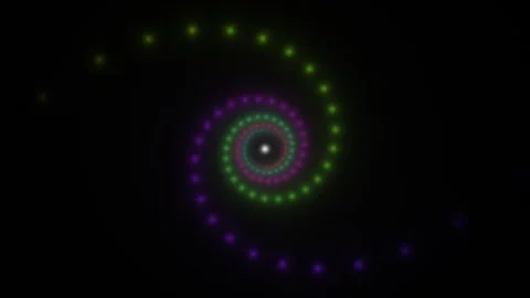 Swirling pattern of colored dots on a dark background Stock Footage 338006335