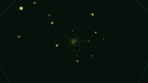 Swirling pattern of glowing dots in dark space Stock Footage 336995199