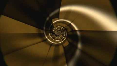 Swirling pattern with golden tones in a vortex shape 库存插图