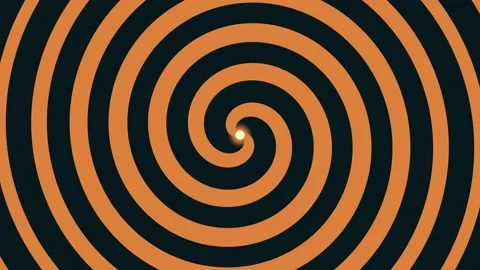 Swirling pattern with orange and black tones in a spiral Stock Footage 339515387