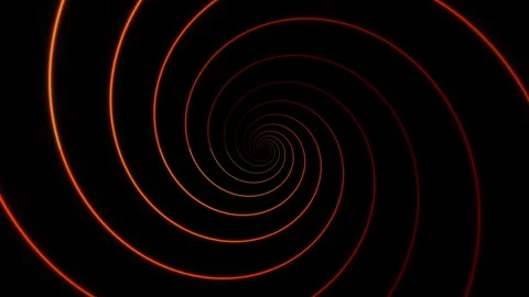 Swirling pattern of orange lines on a black background Stock Footage 338016219