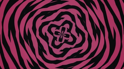 Swirling pattern with pink and black stripes in a circular Stock Footage 339358553