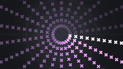 Swirling pattern with pink crosses on a dark background Stock Footage 339305774