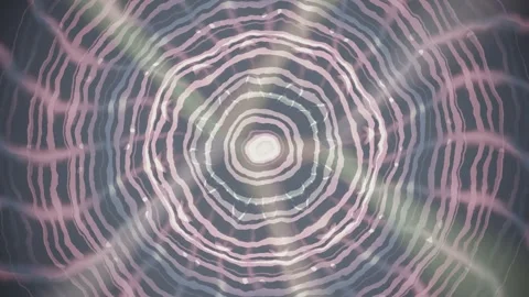 Swirling patterns in a circular design with soft colors and light Video stock 337390013