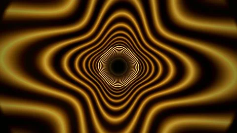 Swirling patterns create an illusion of depth in black and gold Stock Illustration