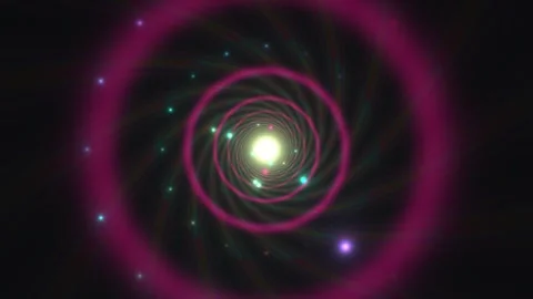Swirling patterns of light in a deep space background Stock Footage 338300031