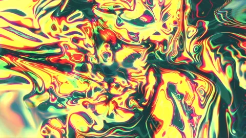 Swirling psychedelic liquid light show in green, yellow, and red. Motion Stock Footage 305504320