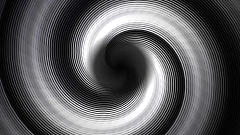 Swirling radial pattern. Monochrome abstract swirling radial spiral pattern Stock Footage 338222072