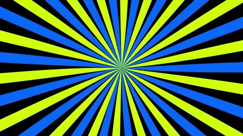 Swirling radial pattern with vibrant blue and neon green rays rotating on a Stock Footage 346514527