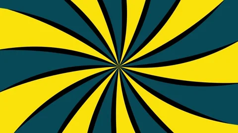 Swirling radial pattern with yellow and blue sunburst rays for pop art style 스톡 동영상 346514539
