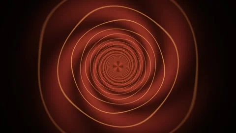 Swirling red and brown patterns form a circular tunnel Stock Footage 340341364