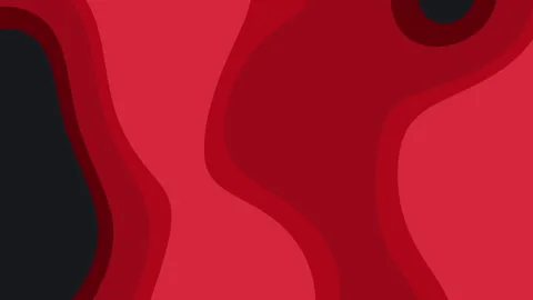 Swirling red liquid creates an abstract layered wavy red and black backgroun Stock-Footage 320983682