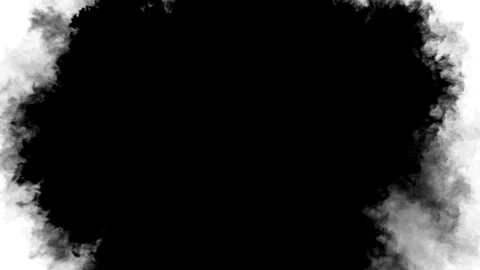 Swirling smoke or ink fluid transition effect. Steam, dust explosion. Black.. Stock Footage 333484082