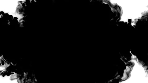 Swirling smoke or ink fluid transition effect. Steam, dust explosion. Black.. Stock Footage 337007154