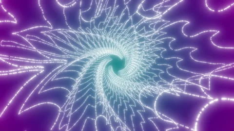 A swirling tunnel in the form of a maple leaf on a purple background Stock Footage 284485137