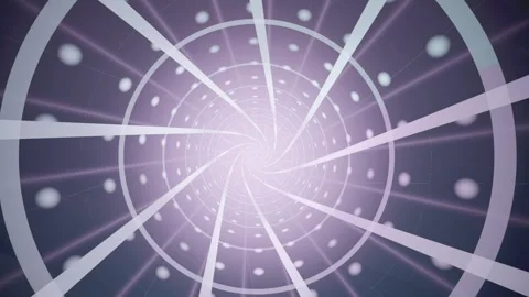Swirling tunnel with light rays and dots in abstract design Stock Footage 337411009