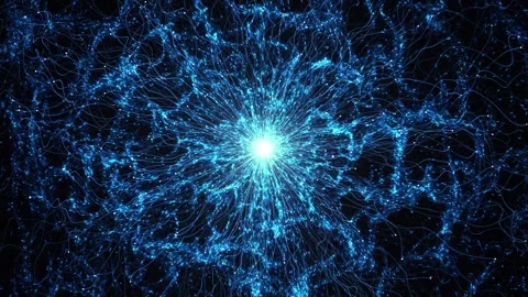 Swirling vortex of vibrant light trails bright, glowing circle of light particle Stock Footage 341916204